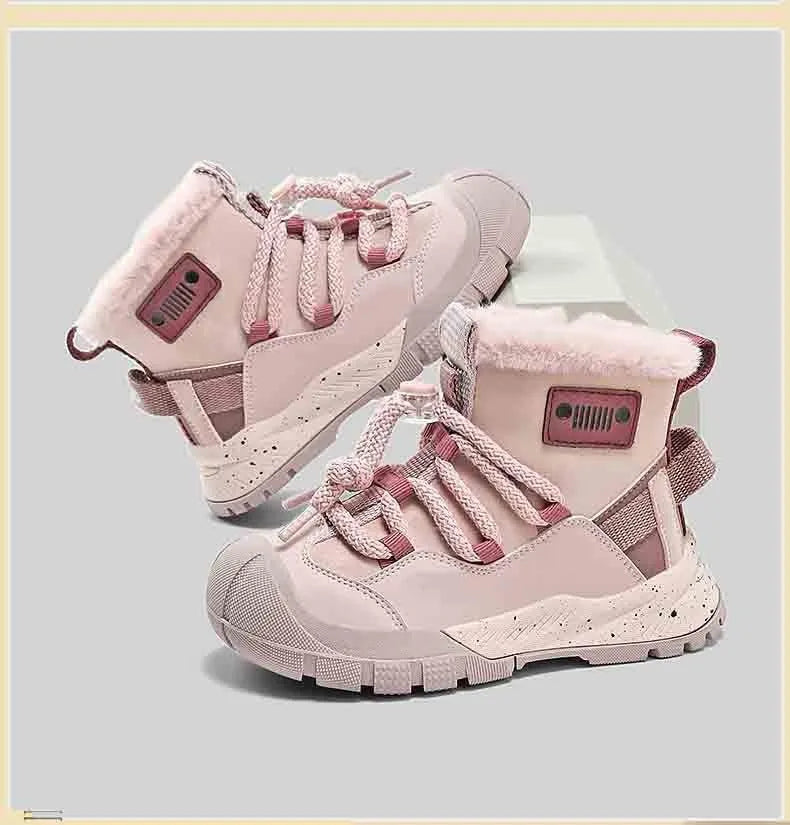 Zapatilla para niños impermeable para la nieve con forro polar