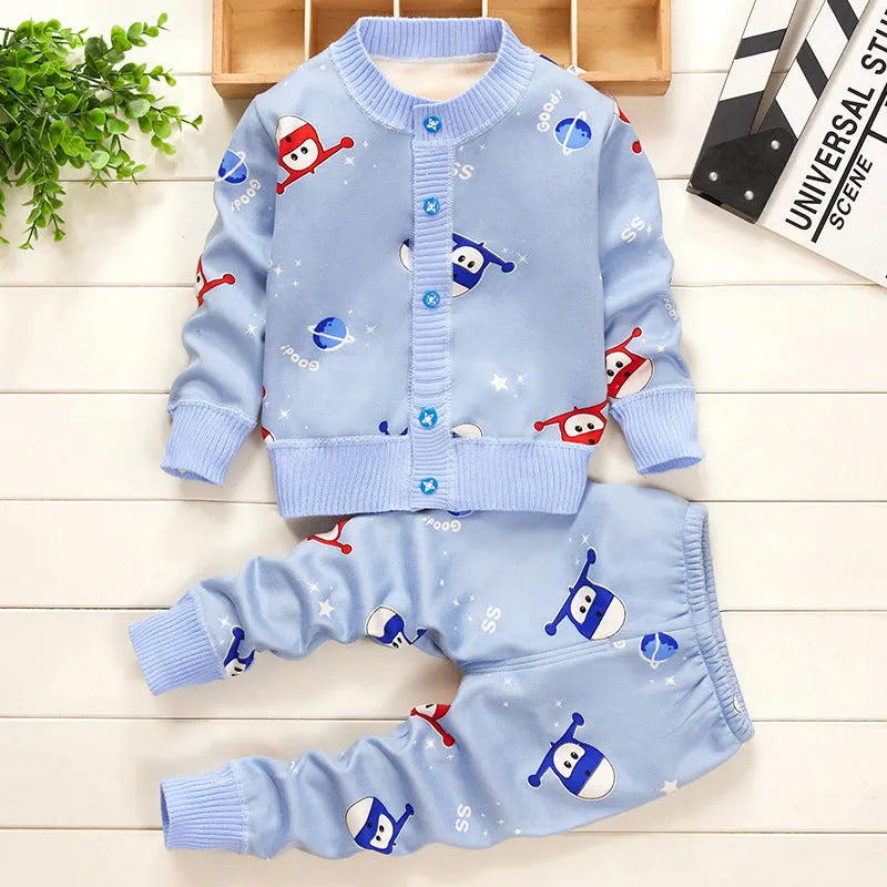 Deux pièces dessin animé bébé vêtements pour enfants plus pull en cachemire