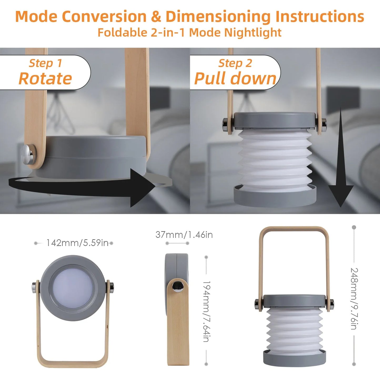 Luz de Camping, linterna, luz nocturna, lámpara de mesa Led telescópica, luz Usb plegable, producto creativo 3d, luz portátil