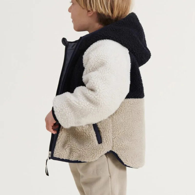 Chaqueta infantil de algodón con capucha de doble cara