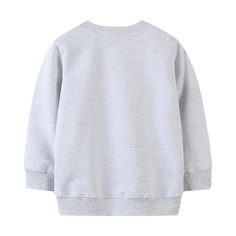 Sweat-shirt dinosaure imprimé en coton à manches longues pour garçons