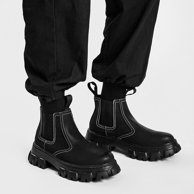 Botas medias cortas de terciopelo de otoño e invierno de estilo británico