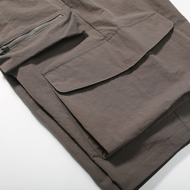 Multi-pocket Straight Casual Loose Zipper Cargo Shorts Men's Five-point Pants