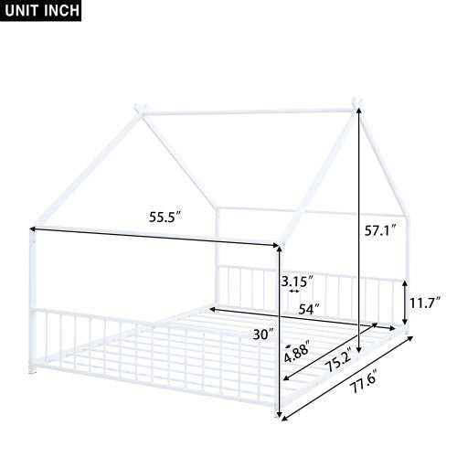 Cama de metal de tamaño completo para el hogar