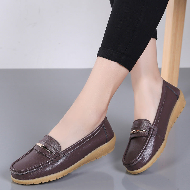 Two-layer Cowhide Middle-aged And Elderly Mothers Shoes