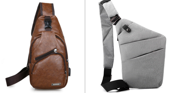 Bolsos de lona en el pecho para hombres y mujeres en un hombro