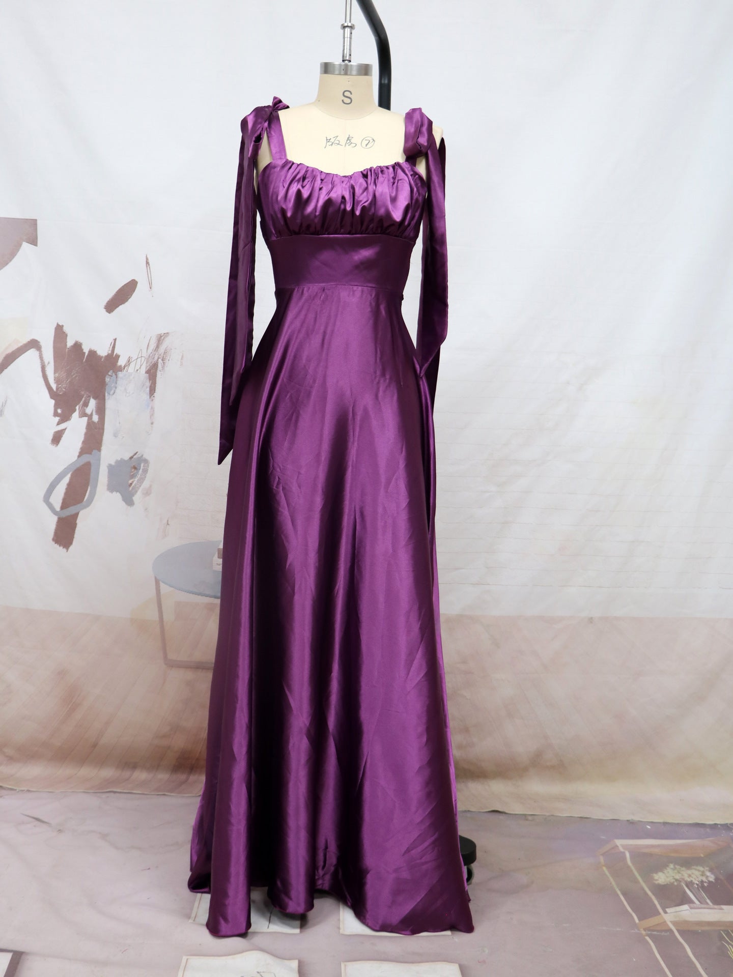 Vestido de noche de dama de honor sin mangas de moda para mujer