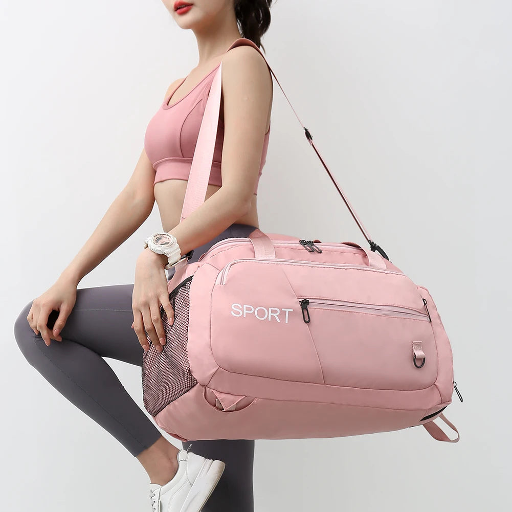 Bolsas de equipaje para mujer, bolso Oxford para hombre, bolso de hombro para gimnasio, mochila deportiva impermeable de viaje con compartimento para zapatos