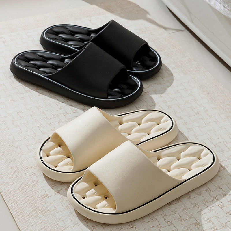 Zapatillas de baño de diseño antideslizante para hombre y mujer, zapatos de casa con suela gruesa de verano para el hogar, para dormitorio