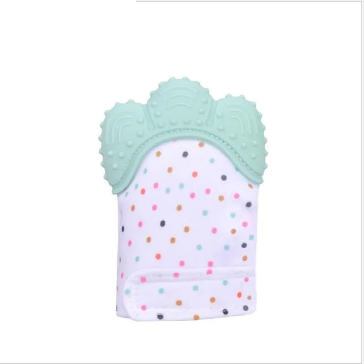 Guantes molares de silicona antimordeduras para dentición de bebé, juguetes con sonido para niños