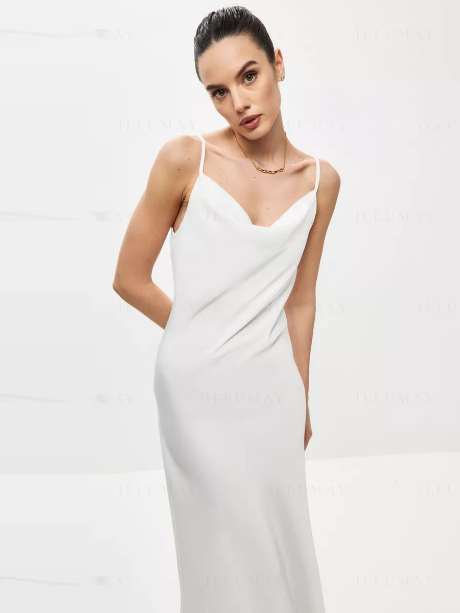 Women's Summer Sleeveless Silk Suspender Dress