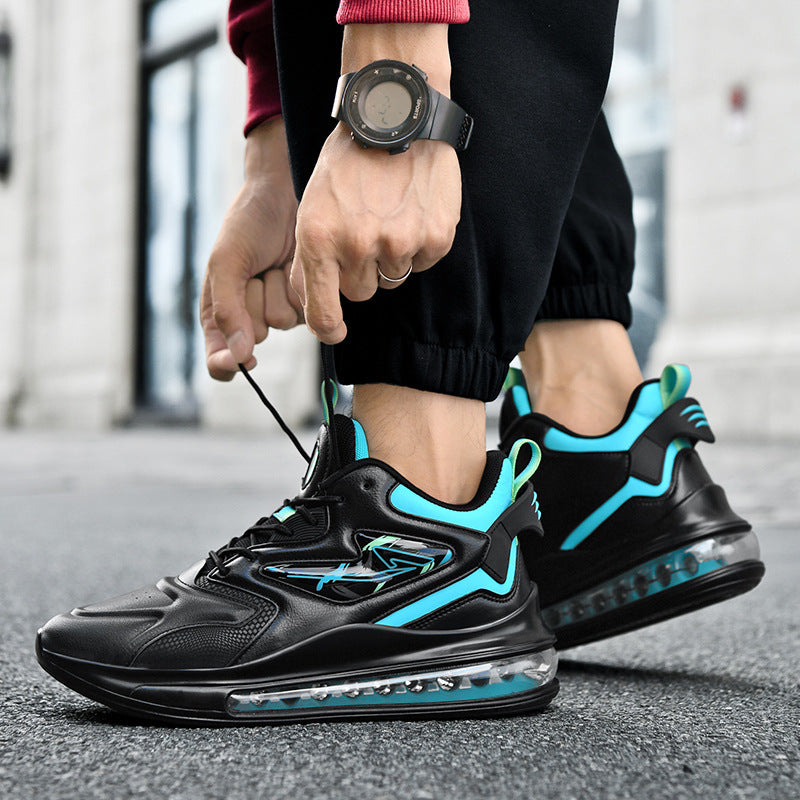 Zapatillas deportivas con cordones y amortiguación de aire para hombre, ligeras, de suela gruesa, informales, a la moda, para correr