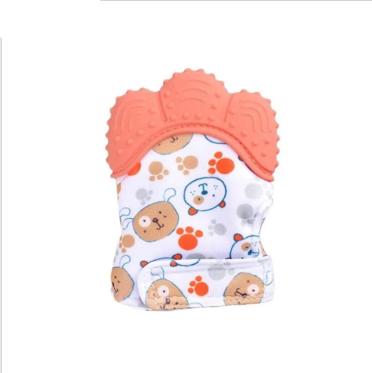 Guantes molares de silicona antimordeduras para dentición de bebé, juguetes con sonido para niños