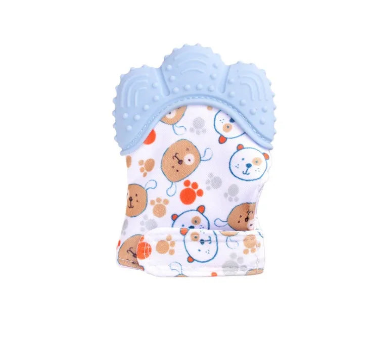 Guantes molares de silicona antimordeduras para dentición de bebé, juguetes con sonido para niños