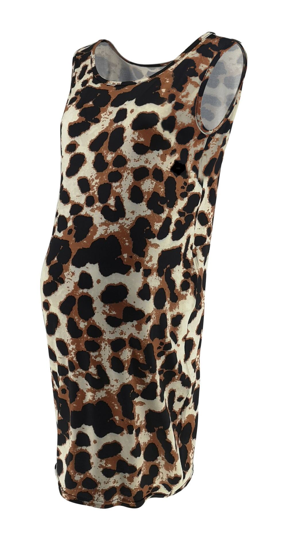 Vestido De Leopardo Verano Sin Mangas Mujeres Embarazadas