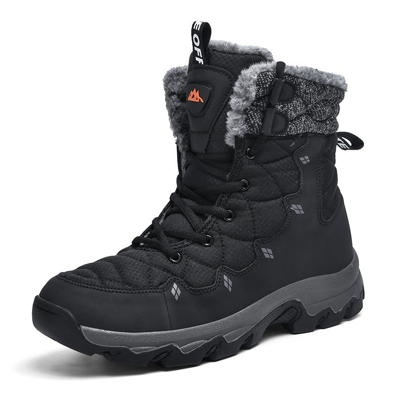 Botas altas con forro polar para uso diario y suela gruesa para hombre