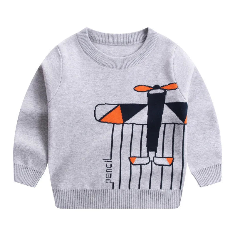 Nuevo suéter de algodón de doble capa de otoño e invierno para niños