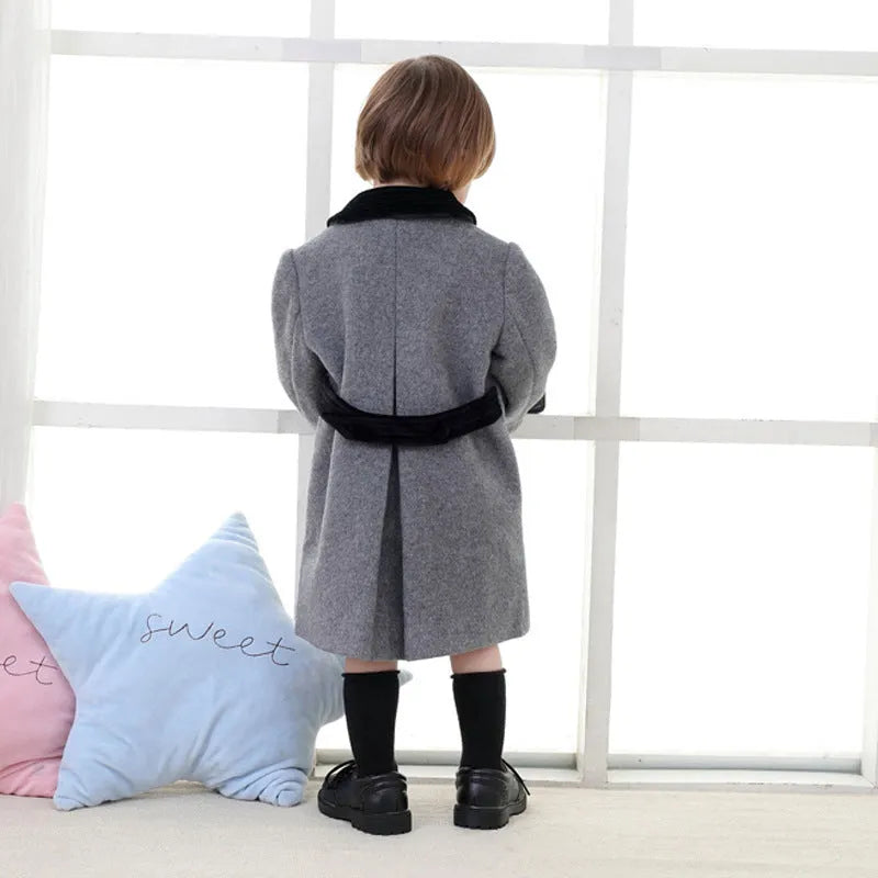 Anorak cruzado de lana para niño