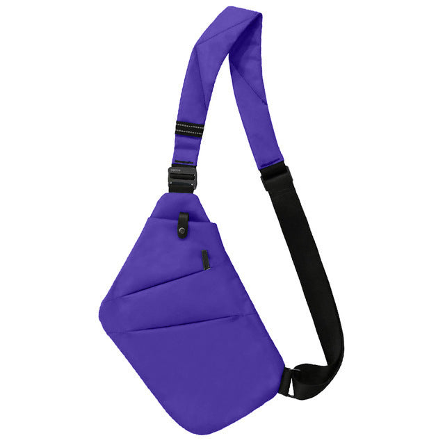 Bolsos de lona en el pecho para hombres y mujeres en un hombro