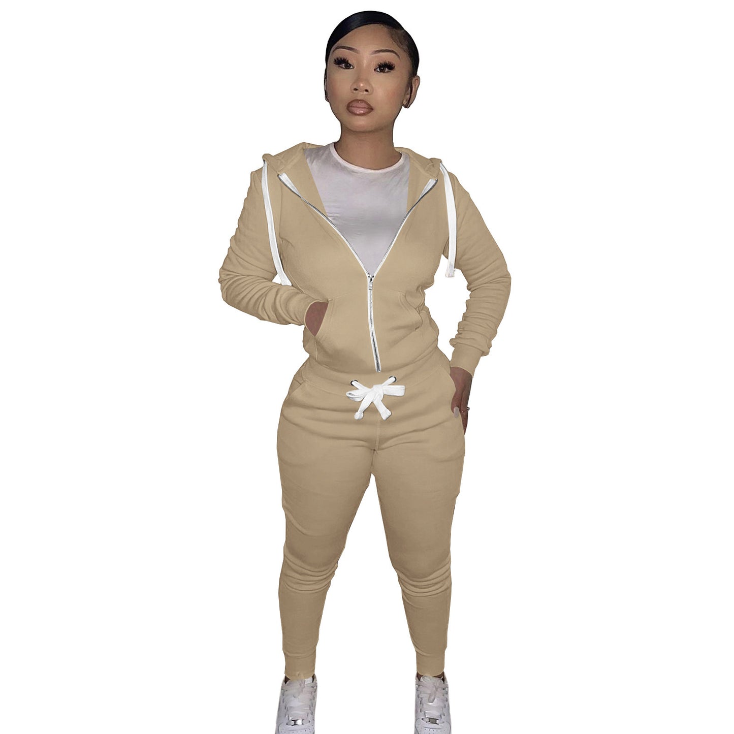 Women's Cotton Sweater Tight-fitting Two-piece Suit
