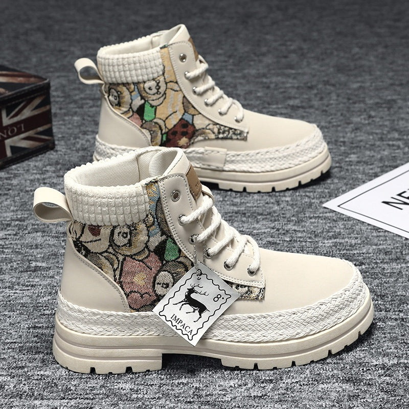 Zapatos de caña alta con botas de trabajo informales que combinan con todo para hombre