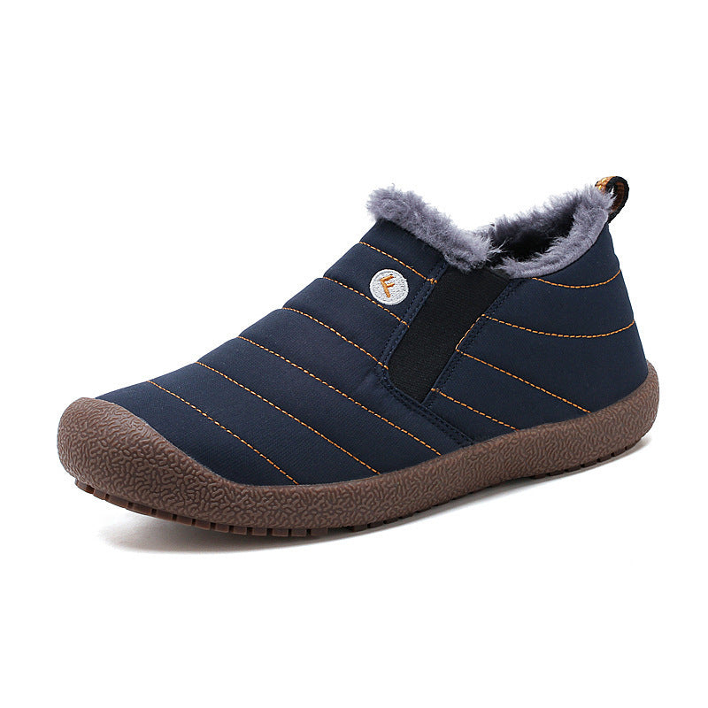 Dacomfy, zapatos de invierno para hombre, botines, botas de nieve de piel cálida, zapatos impermeables sin cordones, zapatillas cómodas de talla grande