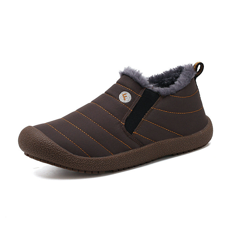 Dacomfy, zapatos de invierno para hombre, botines, botas de nieve de piel cálida, zapatos impermeables sin cordones, zapatillas cómodas de talla grande