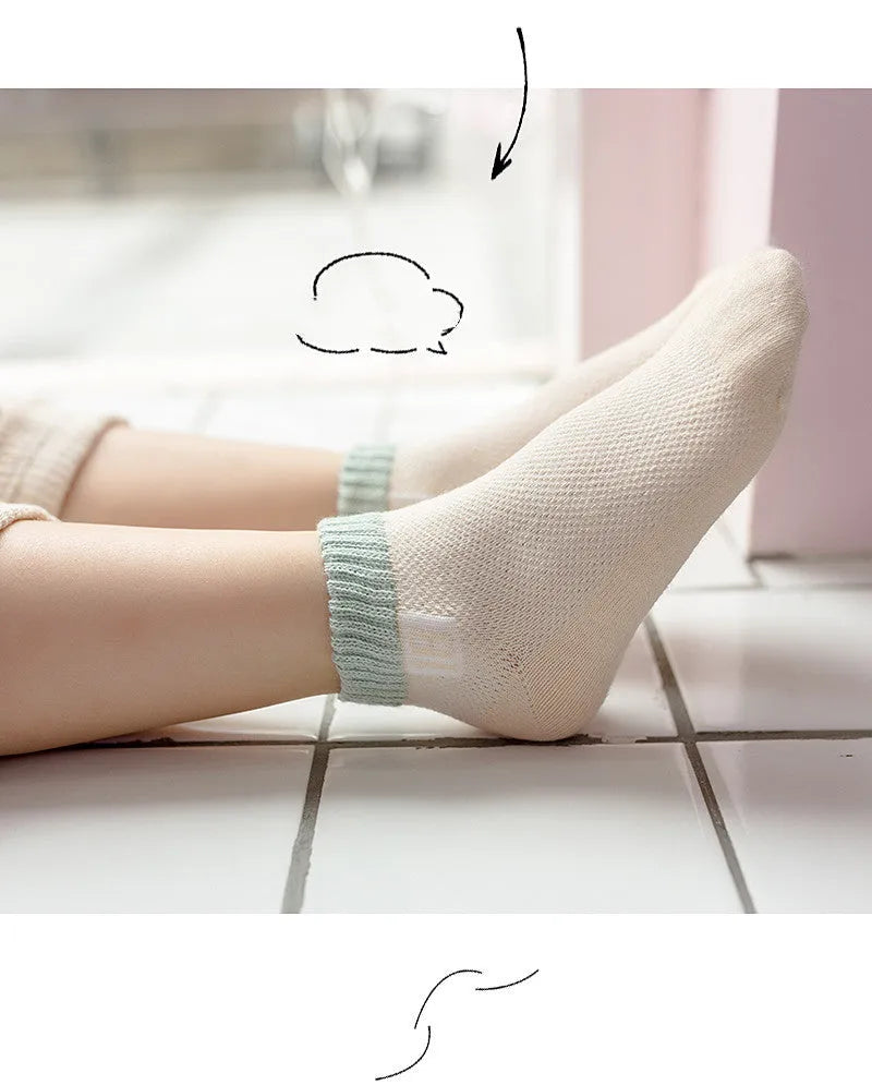 Calcetines de barco para niños, calcetines de red finos para primavera, verano y otoño, calcetines blancos de algodón para bebés