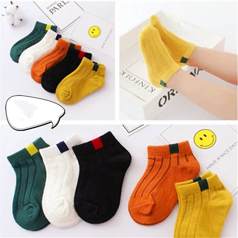 Calcetines de barco para niños, calcetines de red finos para primavera, verano y otoño, calcetines blancos de algodón para bebés