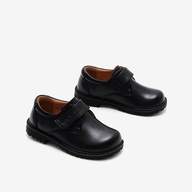 Zapatos de cuero para espectáculo de niños británicos Zapatos de cuero negros
