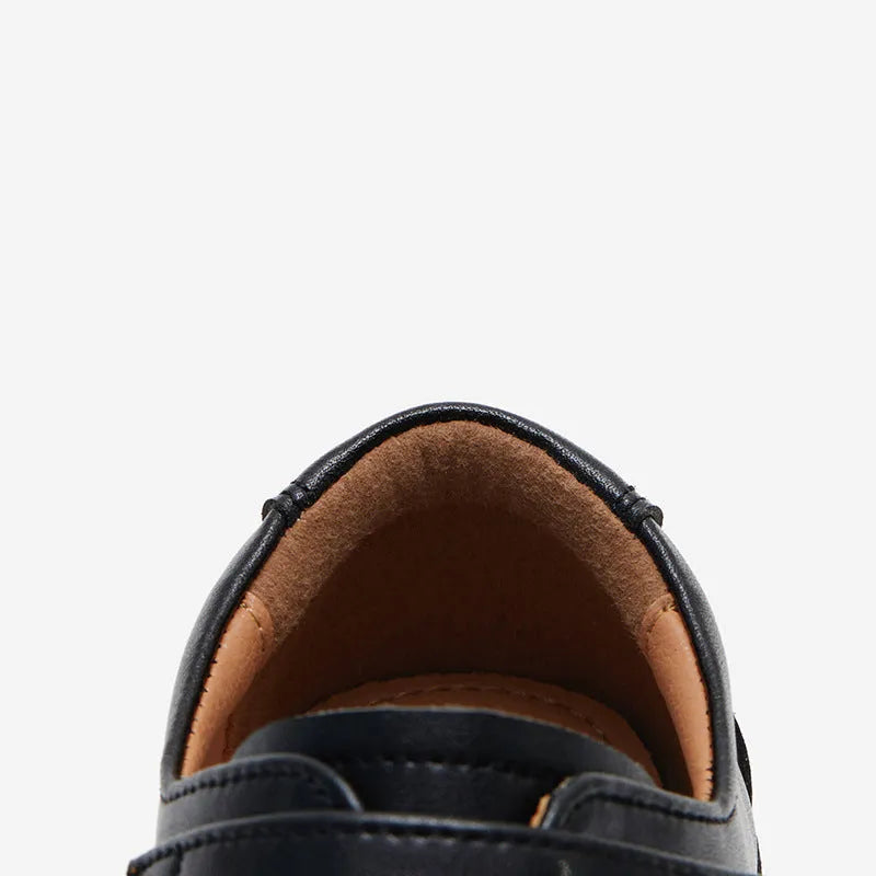 Zapatos de cuero para espectáculo de niños británicos Zapatos de cuero negros