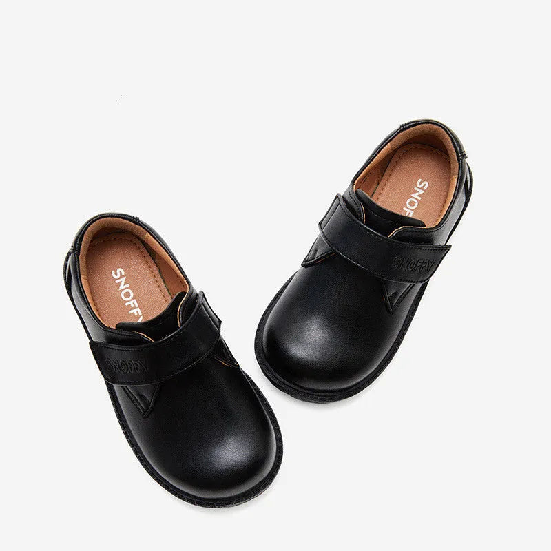 Zapatos de cuero para espectáculo de niños británicos Zapatos de cuero negros