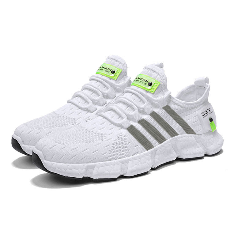 Lying Weave Zapatos para correr para hombre, zapatillas ligeras de palomitas de maíz, zapatos deportivos cómodos para caminar, zapatos casuales para seguir corriendo