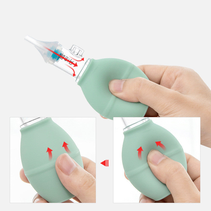 Aspirador Nasal de silicona para bebés, tipo bomba, limpiador de moco nasal frío neonatal