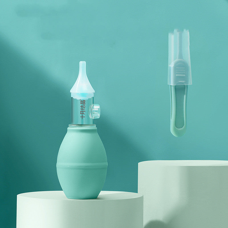 Aspirador Nasal de silicona para bebés, tipo bomba, limpiador de moco nasal frío neonatal