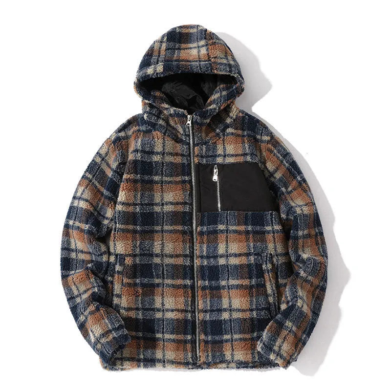 Chaqueta de terciopelo de cordero abrigo otoño e invierno moda costura suelta y cálida