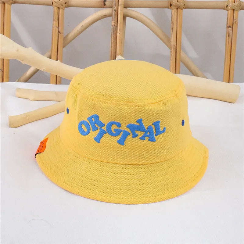 Versión coreana de sombrero de pescador para niños, sombrero para bebés de primavera y otoño, protector solar de verano para niños, sombrero fino con visera salvaje, marea