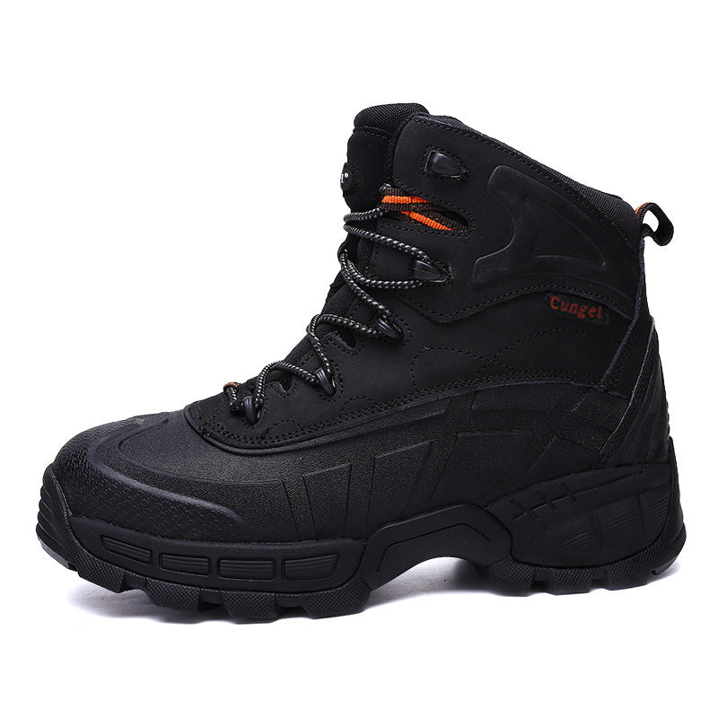 Botas altas con suela de acero resistentes al desgaste, botas para el desierto para exteriores para hombre, botas tácticas, botas de seguridad antigolpes
