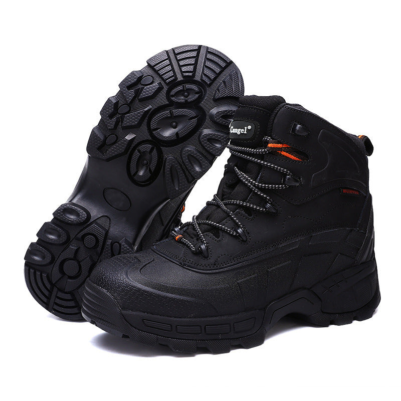 Botas altas con suela de acero resistentes al desgaste, botas para el desierto para exteriores para hombre, botas tácticas, botas de seguridad antigolpes
