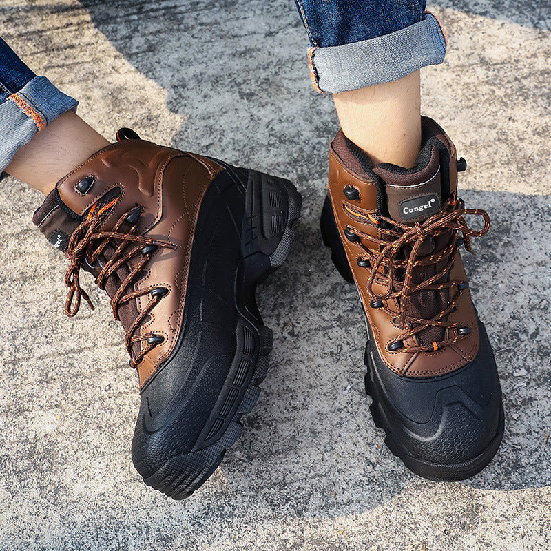 Botas altas con suela de acero resistentes al desgaste, botas para el desierto para exteriores para hombre, botas tácticas, botas de seguridad antigolpes