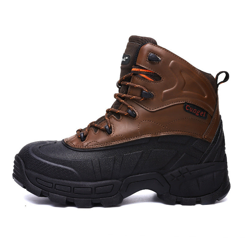 Botas altas con suela de acero resistentes al desgaste, botas para el desierto para exteriores para hombre, botas tácticas, botas de seguridad antigolpes