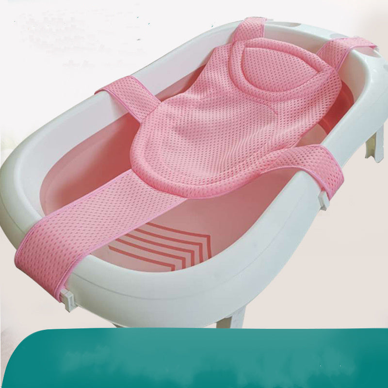 Bolsa de red Universal para ducha de bebé, estante de baño para sentarse y tumbarse, artefacto de baño para bebé, soporte de red, alfombra de baño para cama de baño para niños