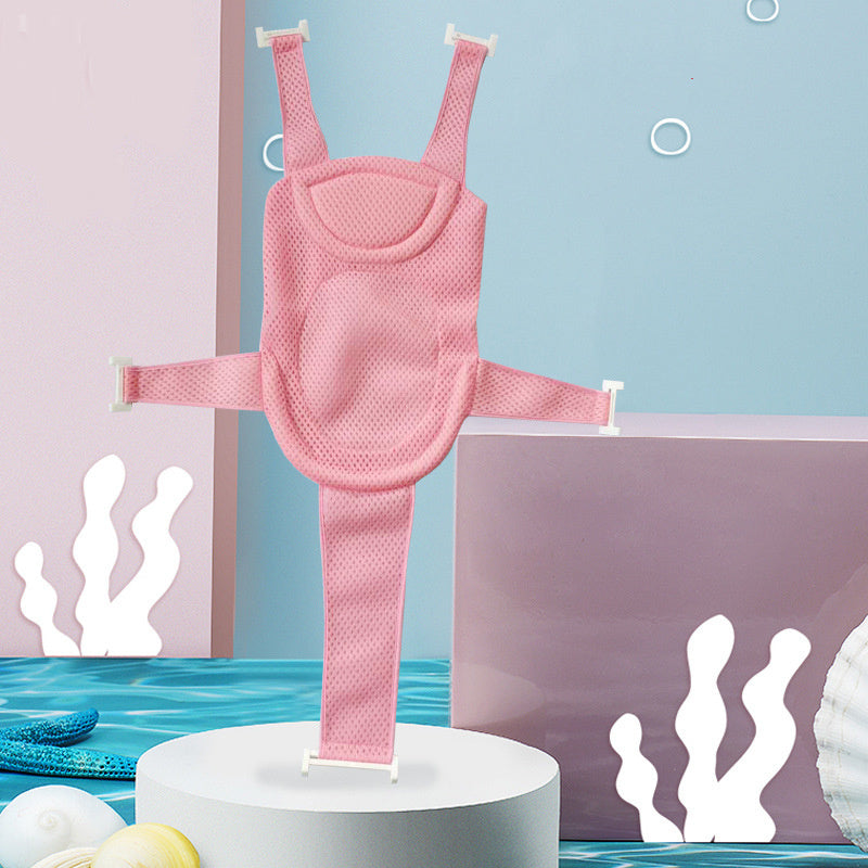 Bolsa de red Universal para ducha de bebé, estante de baño para sentarse y tumbarse, artefacto de baño para bebé, soporte de red, alfombra de baño para cama de baño para niños