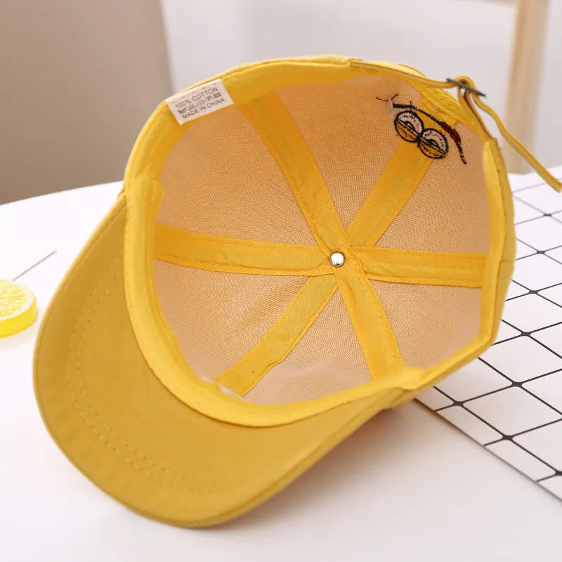 Gorra de béisbol con letra M para niño, gorro bordado de algodón para primavera y otoño