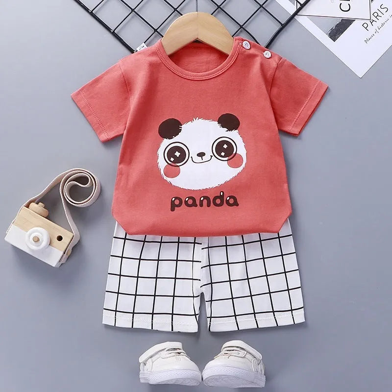Ropa de verano para bebés y niños pequeños, camiseta, pantalones cortos para bebés de 1-2-3-4-5-6 años