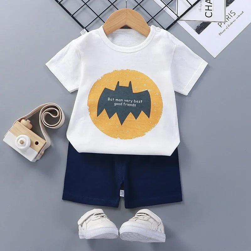 Ropa de verano para bebés y niños pequeños, camiseta, pantalones cortos para bebés de 1-2-3-4-5-6 años