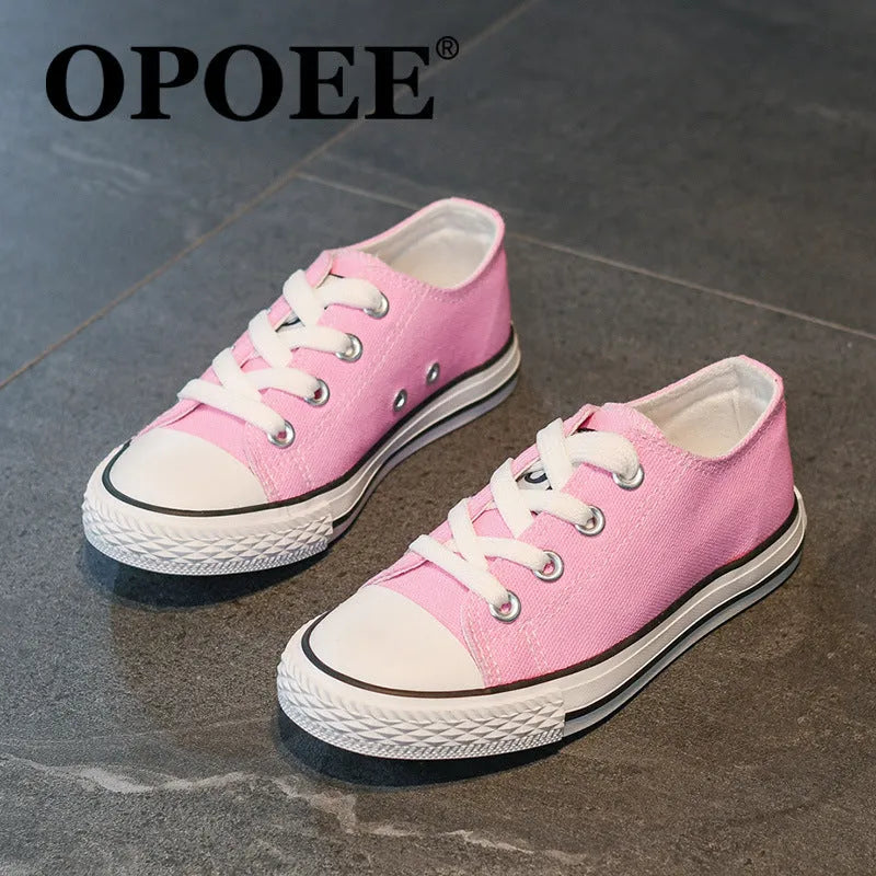Dentelle-Up Blanc Chaussures Pour Garçons Et Filles