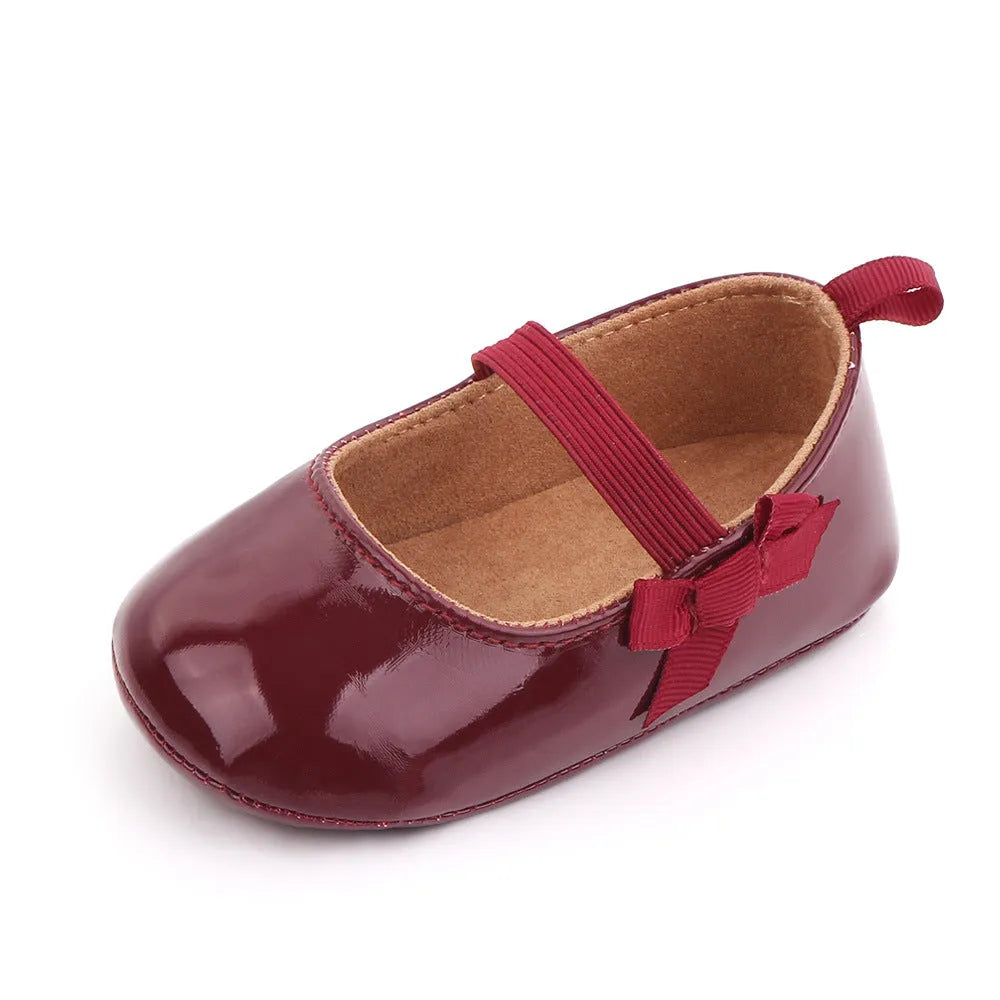 Zapatos Piel Sintética para Bebé Niña, Zapatos Princesa, Lisas, Suela Blanda, para Primeros Pasos, Primavera-Otoño, 2021