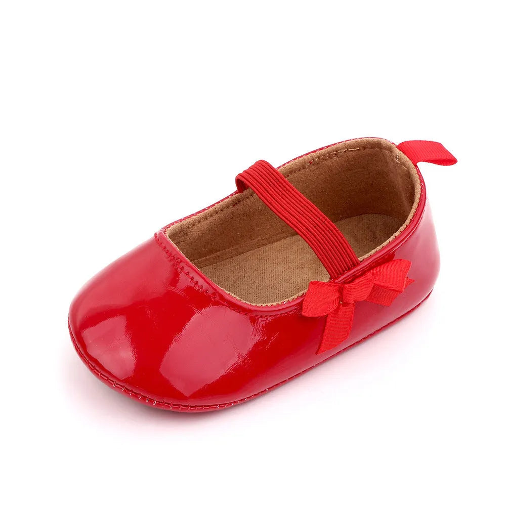 Zapatos Piel Sintética para Bebé Niña, Zapatos Princesa, Lisas, Suela Blanda, para Primeros Pasos, Primavera-Otoño, 2021