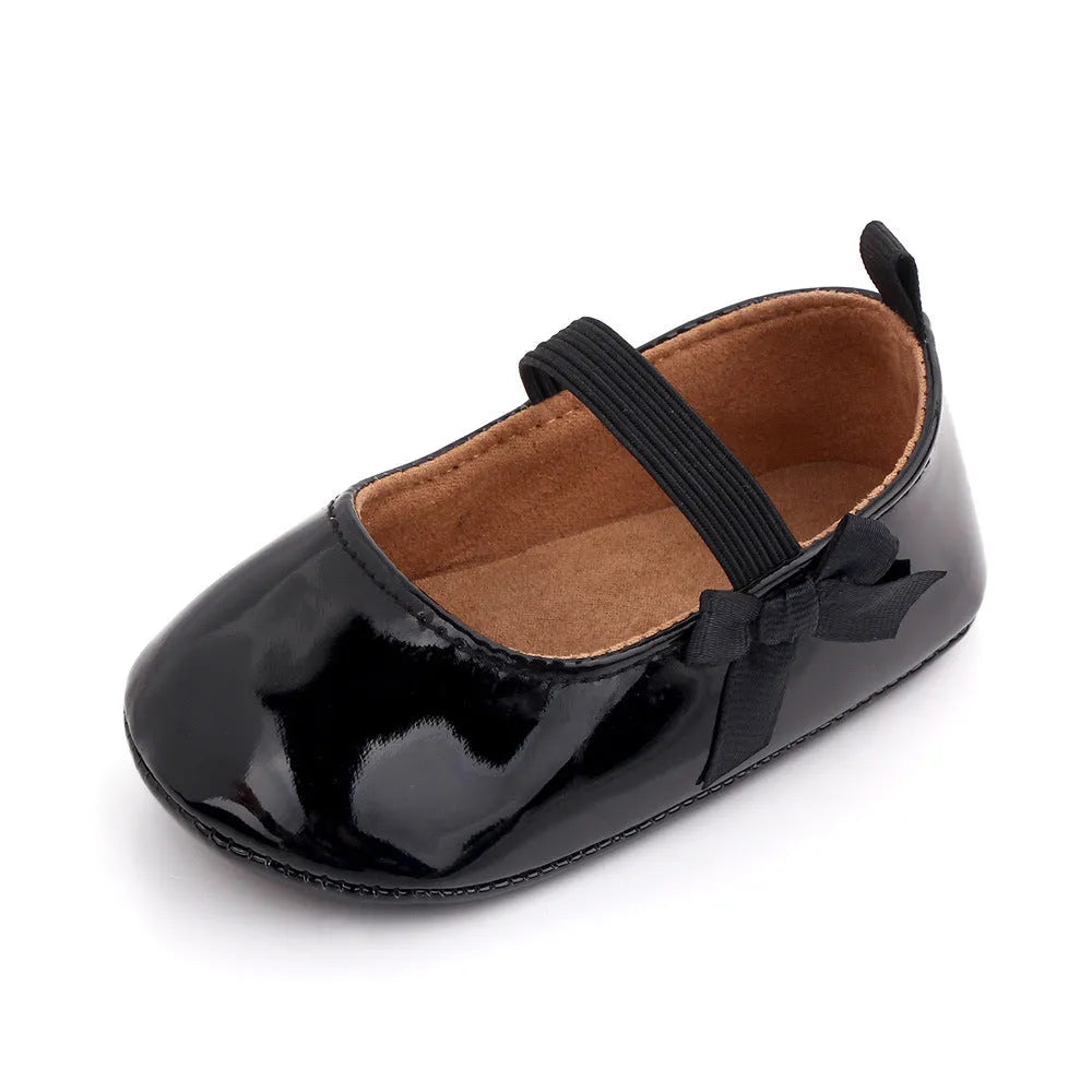 Zapatos Piel Sintética para Bebé Niña, Zapatos Princesa, Lisas, Suela Blanda, para Primeros Pasos, Primavera-Otoño, 2021